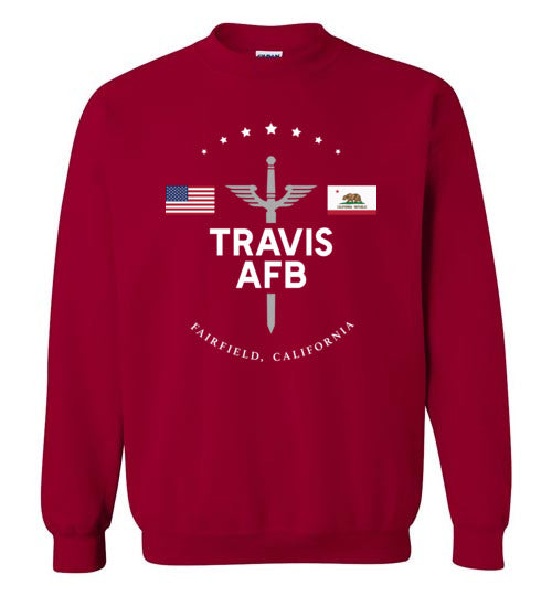 Travis AFB - Men's/Unisex Crewneck Sweatshirt-Wandering I Store