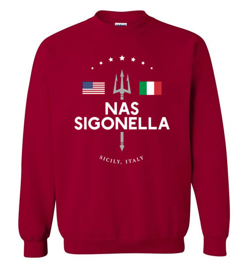 NAS Sigonella - Men's/Unisex Crewneck Sweatshirt-Wandering I Store