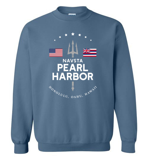 NAVSTA Pearl Harbor - Men's/Unisex Crewneck Sweatshirt-Wandering I Store