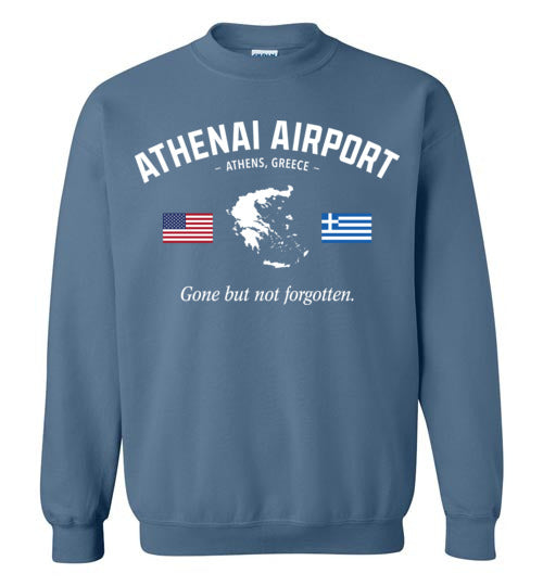 Load image into Gallery viewer, Athenai Airport &quot;GBNF&quot; - Men&#39;s/Unisex Crewneck Sweatshirt-Wandering I Store
