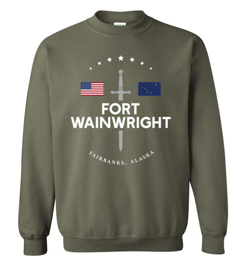 Fort Wainwright - Men's/Unisex Crewneck Sweatshirt-Wandering I Store