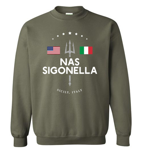 NAS Sigonella - Men's/Unisex Crewneck Sweatshirt-Wandering I Store