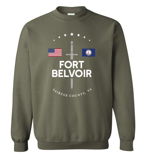 Fort Belvoir - Men's/Unisex Crewneck Sweatshirt-Wandering I Store
