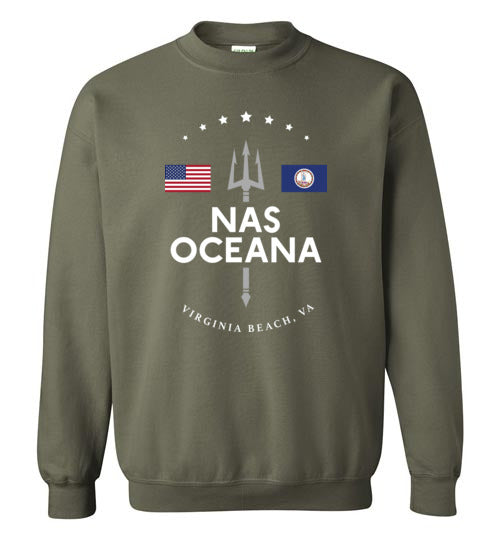 NAS Oceana - Men's/Unisex Crewneck Sweatshirt-Wandering I Store