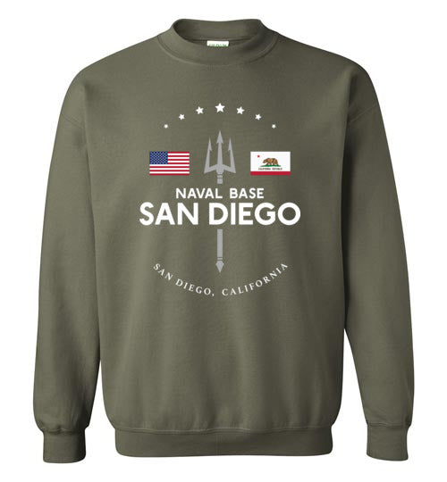 Naval Base San Diego - Men's/Unisex Crewneck Sweatshirt-Wandering I Store