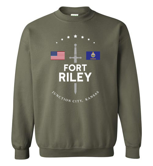Fort Riley - Men's/Unisex Crewneck Sweatshirt-Wandering I Store