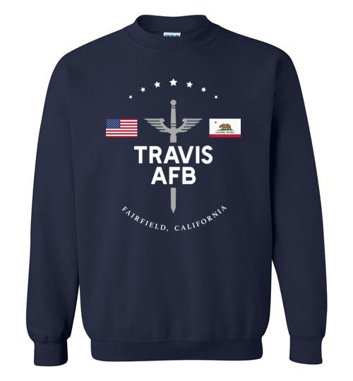 Travis AFB - Men's/Unisex Crewneck Sweatshirt-Wandering I Store