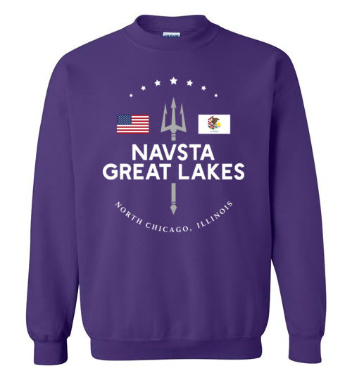 NAVSTA Great Lakes - Men's/Unisex Crewneck Sweatshirt-Wandering I Store