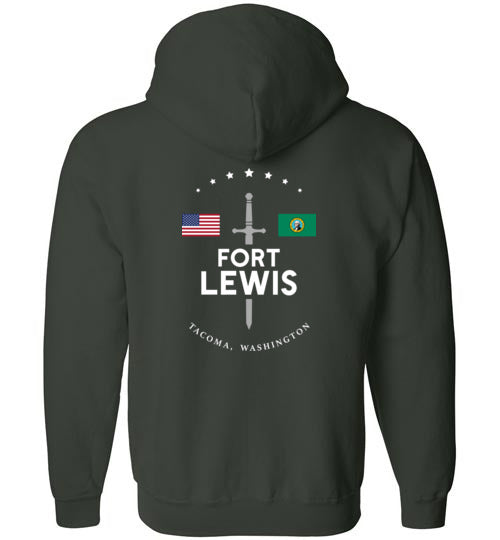Fort Lewis - Men's/Unisex Zip-Up Hoodie-Wandering I Store
