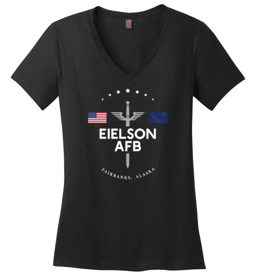 Eielson AFB - Women's V-Neck T-Shirt-Wandering I Store