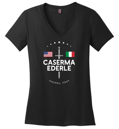 Caserma Ederle - Women's V-Neck T-Shirt-Wandering I Store