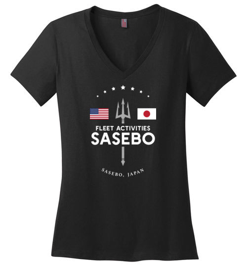 Load image into Gallery viewer, Fleet Activities Sasebo - Women&#39;s V-Neck T-Shirt-Wandering I Store
