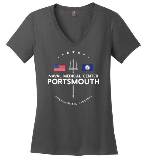 Naval Medical Center Portsmouth - Women's V-Neck T-Shirt-Wandering I Store