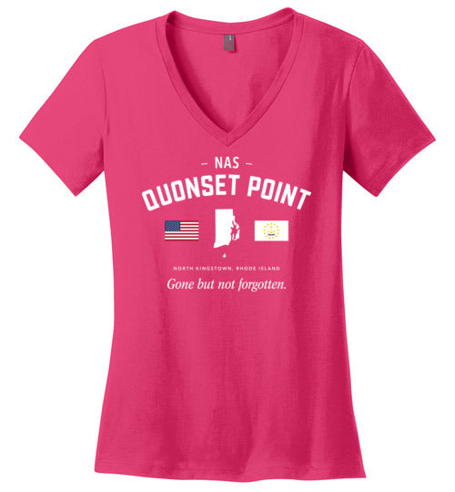 NAS Quonset Point "GBNF" - Women's V-Neck T-Shirt-Wandering I Store