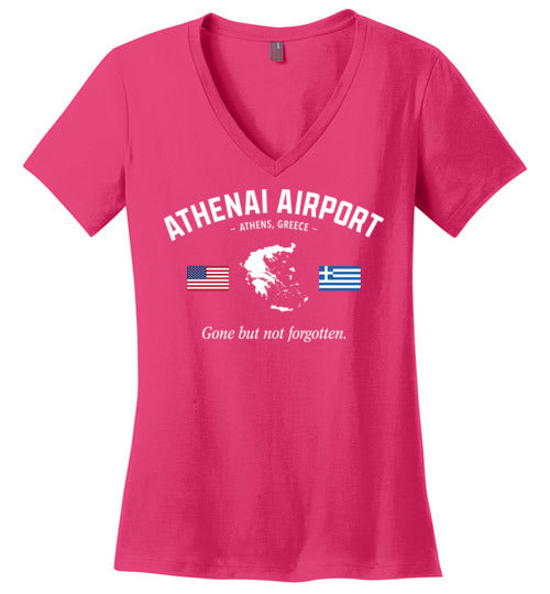 Athenai Airport "GBNF" - Women's V-Neck T-Shirt-Wandering I Store