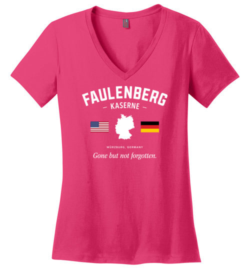 Faulenberg Kaserne "GBNF" - Women's V-Neck T-Shirt-Wandering I Store