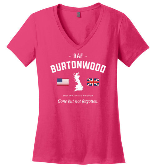 RAF Burtonwood "GBNF" - Women's V-Neck T-Shirt-Wandering I Store