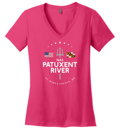 Load image into Gallery viewer, NAS Patuxent River - Women&#39;s V-Neck T-Shirt-Wandering I Store
