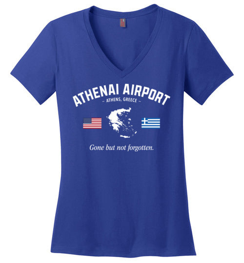 Load image into Gallery viewer, Athenai Airport &quot;GBNF&quot; - Women&#39;s V-Neck T-Shirt-Wandering I Store
