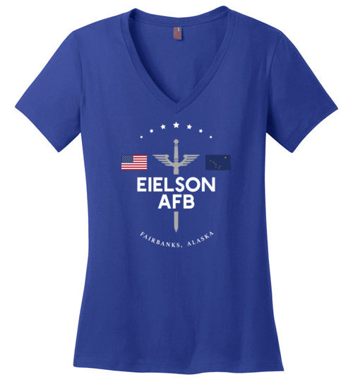 Load image into Gallery viewer, Eielson AFB - Women&#39;s V-Neck T-Shirt-Wandering I Store

