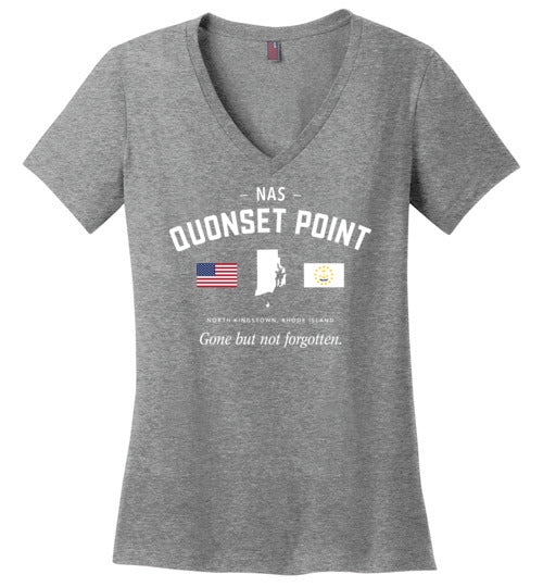 NAS Quonset Point "GBNF" - Women's V-Neck T-Shirt-Wandering I Store