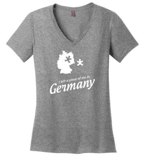I Left a Piece of Me in Germany - Women's V-Neck T-Shirt-Wandering I Store
