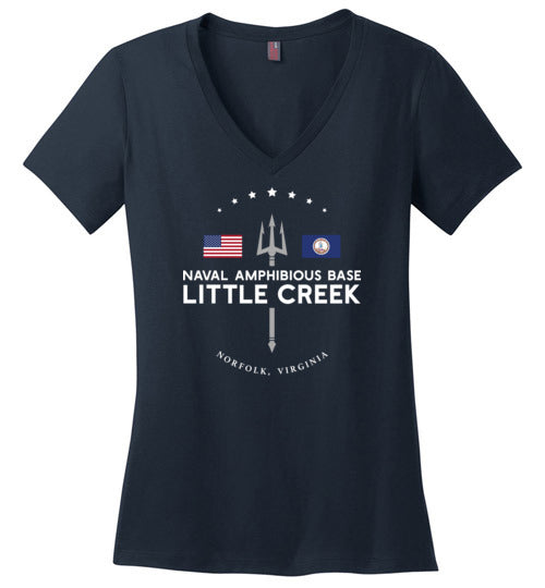 Load image into Gallery viewer, Naval Amphibious Base Little Creek - Women&#39;s V-Neck T-Shirt-Wandering I Store
