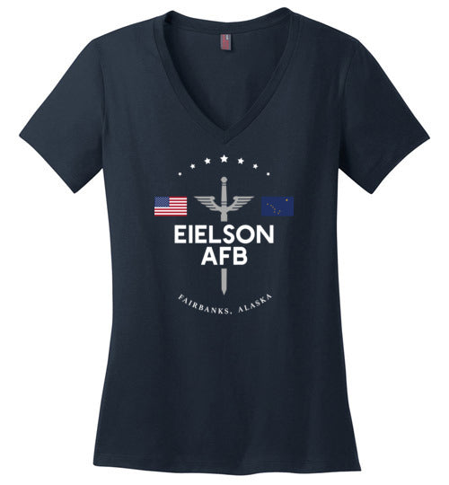 Load image into Gallery viewer, Eielson AFB - Women&#39;s V-Neck T-Shirt-Wandering I Store
