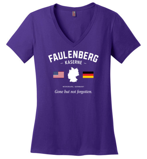 Faulenberg Kaserne "GBNF" - Women's V-Neck T-Shirt-Wandering I Store
