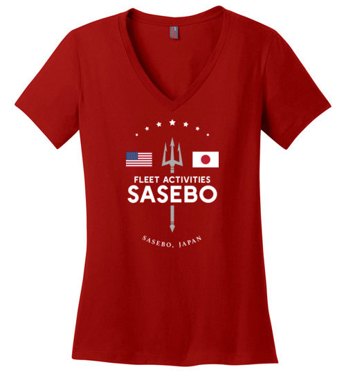 Load image into Gallery viewer, Fleet Activities Sasebo - Women&#39;s V-Neck T-Shirt-Wandering I Store
