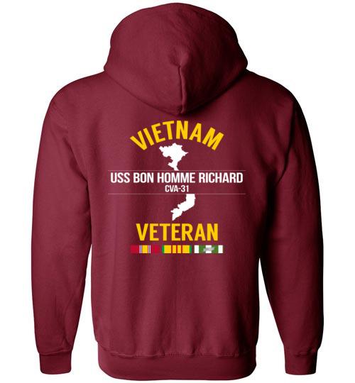 Vietnam Veteran "USS Bon Homme Richard CVA-31" - Men's/Unisex Zip-Up Hoodie