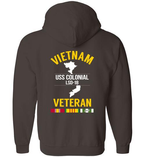 Load image into Gallery viewer, Vietnam Veteran &quot;USS Colonial LSD-18&quot; - Men&#39;s/Unisex Zip-Up Hoodie
