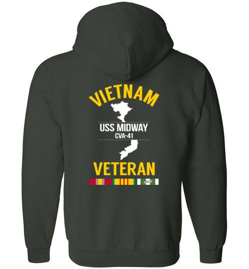 Load image into Gallery viewer, Vietnam Veteran &quot;USS Midway CVA-41&quot; - Men&#39;s/Unisex Zip-Up Hoodie
