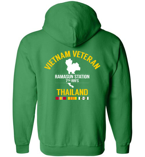 Vietnam Veteran Thailand "Ramasun Station 7th RRFS" - Men's/Unisex Zip-Up Hoodie-Wandering I Store