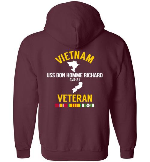 Load image into Gallery viewer, Vietnam Veteran &quot;USS Bon Homme Richard CVA-31&quot; - Men&#39;s/Unisex Zip-Up Hoodie
