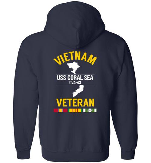 Vietnam Veteran "USS Coral Sea CVA-43" - Men's/Unisex Zip-Up Hoodie