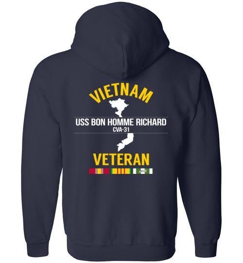 Vietnam Veteran "USS Bon Homme Richard CVA-31" - Men's/Unisex Zip-Up Hoodie