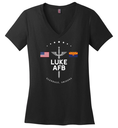 Luke AFB - Women's V-Neck T-Shirt-Wandering I Store