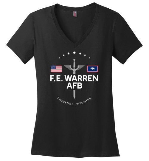 F. E. Warren AFB - Women's V-Neck T-Shirt-Wandering I Store