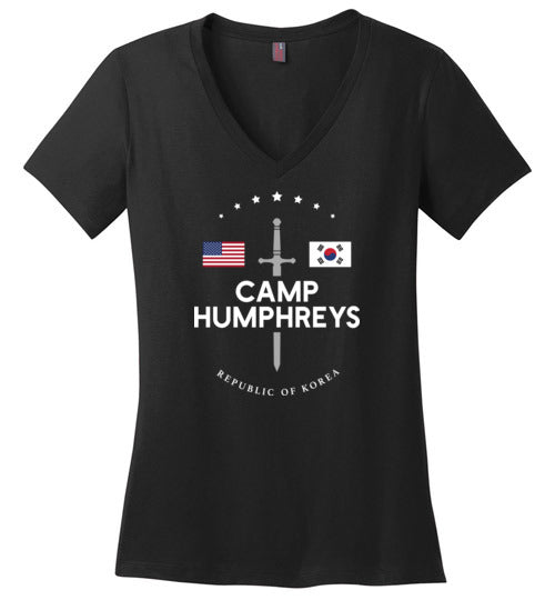 Camp Humphreys - Women's V-Neck T-Shirt-Wandering I Store