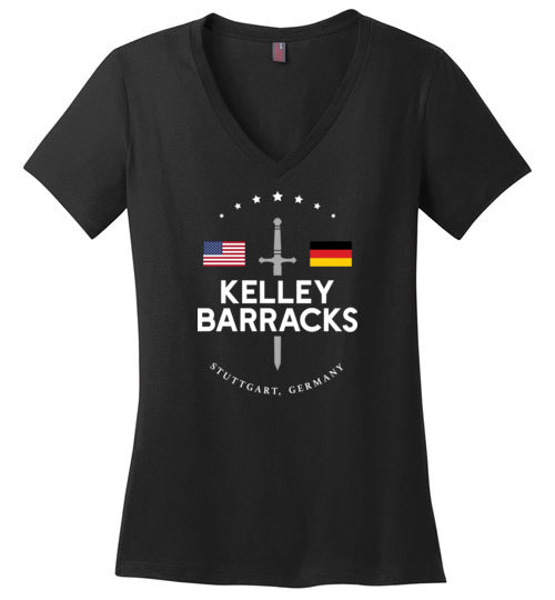 Kelley Barracks (Stuttgart) - Women's V-Neck T-Shirt-Wandering I Store
