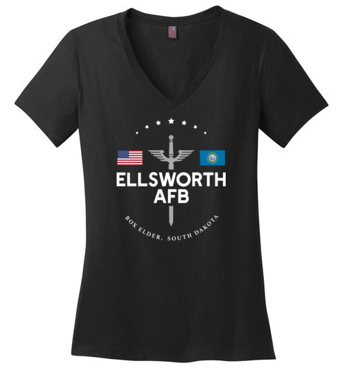 Ellsworth AFB - Women's V-Neck T-Shirt-Wandering I Store