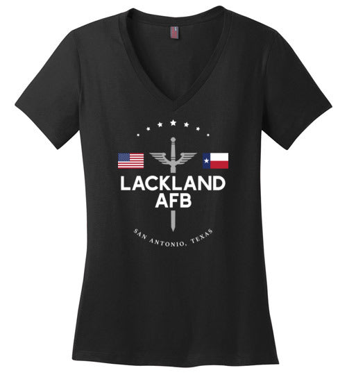 Load image into Gallery viewer, Lackland AFB - Women&#39;s V-Neck T-Shirt-Wandering I Store
