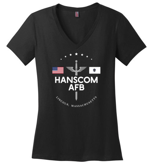 Load image into Gallery viewer, Hanscom AFB - Women&#39;s V-Neck T-Shirt-Wandering I Store
