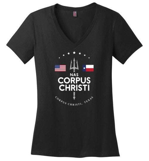 NAS Corpus Christi - Women's V-Neck T-Shirt-Wandering I Store