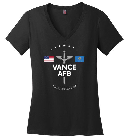 Load image into Gallery viewer, Vance AFB - Women&#39;s V-Neck T-Shirt-Wandering I Store
