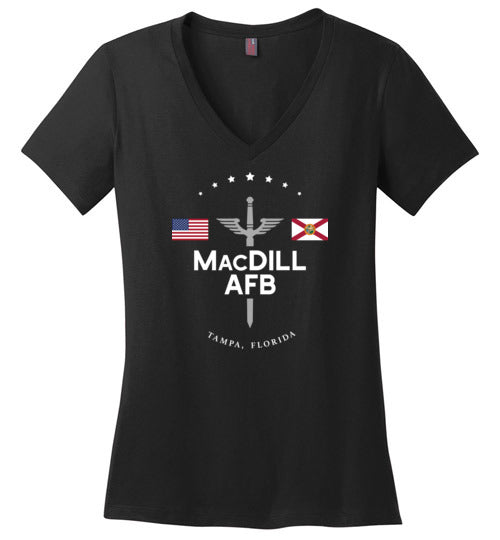 Load image into Gallery viewer, MacDill AFB - Women&#39;s V-Neck T-Shirt-Wandering I Store
