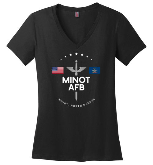 Minot AFB - Women's V-Neck T-Shirt-Wandering I Store