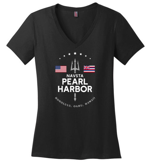 Load image into Gallery viewer, NAVSTA Pearl Harbor - Women&#39;s V-Neck T-Shirt-Wandering I Store
