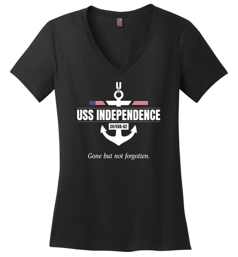 Load image into Gallery viewer, USS Independence CV/CVA-62 &quot;GBNF&quot; - Women&#39;s V-Neck T-Shirt
